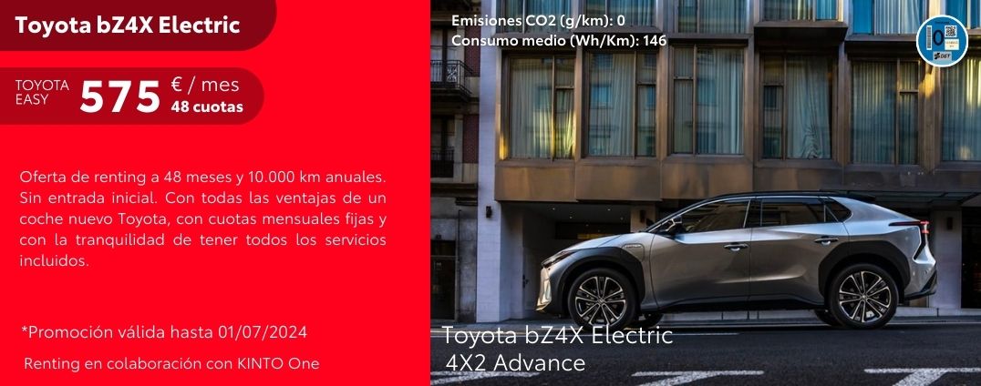 Toyota bZ4X Electric 4X2 Advance por 575€/mes*