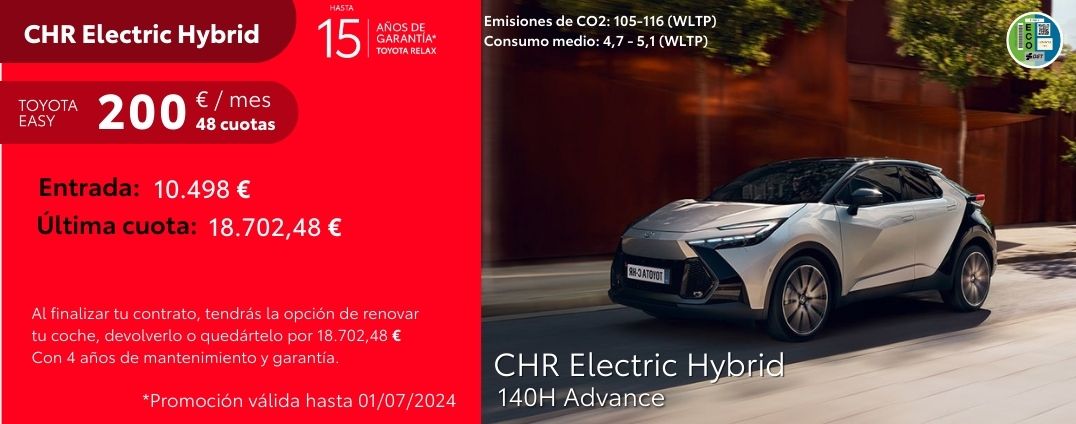 Toyota C-HR Electric Hybrid 140H Advance 200€/mes*