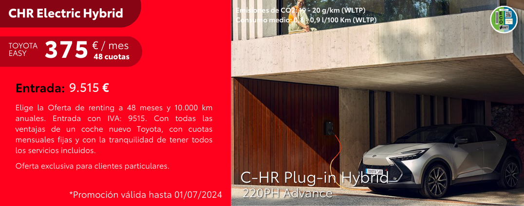Toyota C-HR Plug-in Hybrid 220PH Advance por 375€/mes*