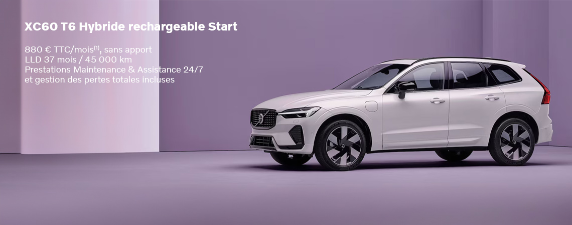 Volvo XC60 T6 Hybride rechargeable Start À partir de 880 € TTC/mois