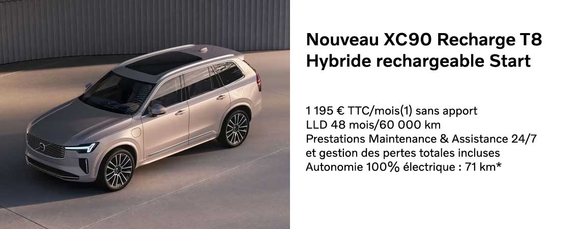 Volvo XC90 Recharge T8 hybride rechargeable Start 1 195 € / mois