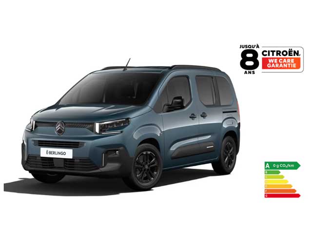 ë-BERLINGO Taille M - Moteur Electrique 136ch, Batterie 54 kWh, PLUS 5 places  À partir de 299 €/mois
