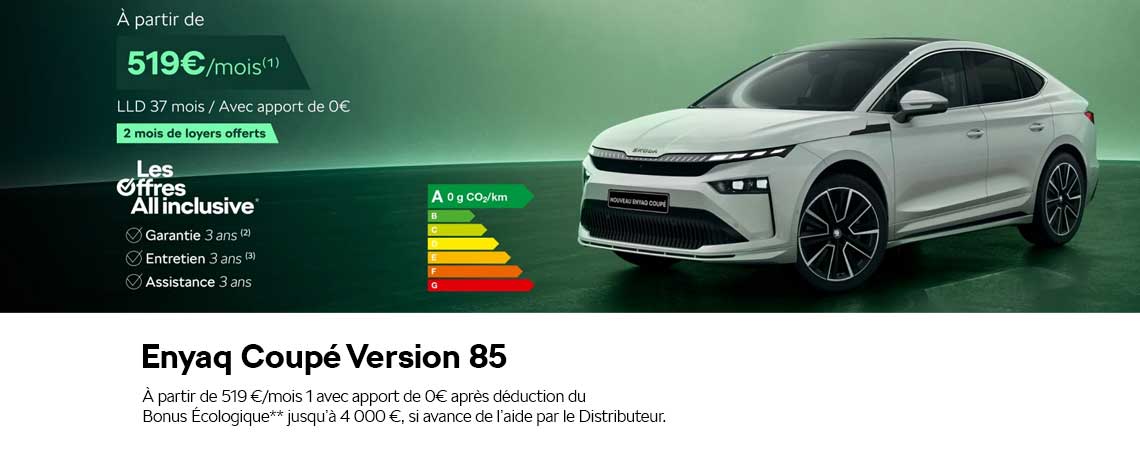 Škoda Enyaq Coupé Version 85 À partir de 519 €/mois