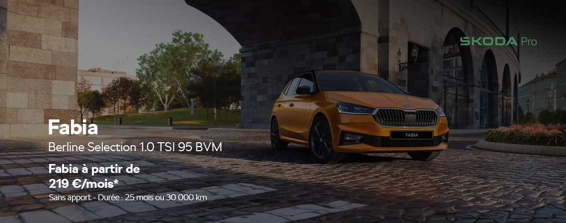 Škoda Fabia Berline Selection 1.0 TSI 95 BVM À partir de 219€/mois