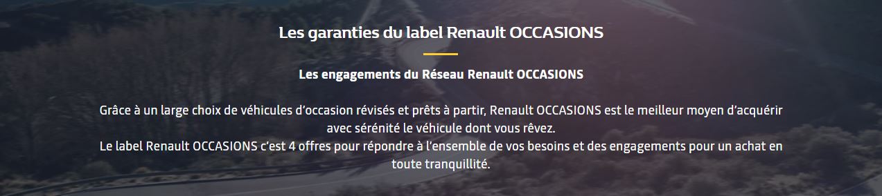 Garanties occasions Renault Chateaudun