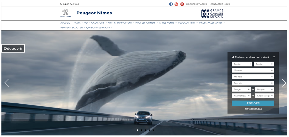 Nouveau site GGG Peugeot Nimes