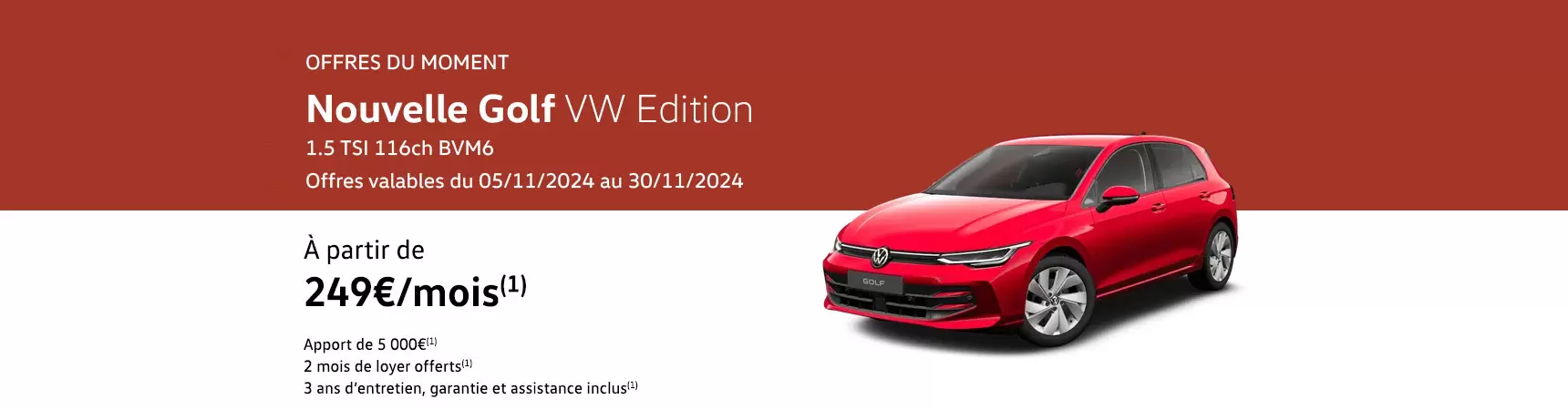 Nouvelle Golf VW Edition 1.5 TSI 116ch BVM6