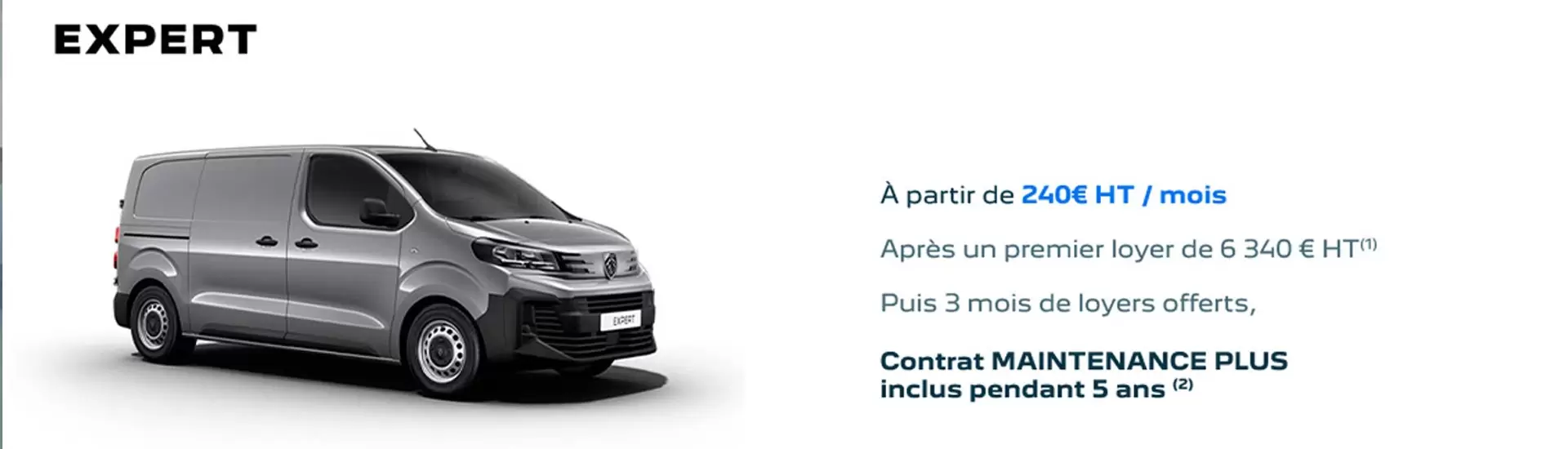 Peugeot Expert à partir de 240€ HT/mois